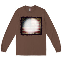 Chestnut America Wood Flag with bBeach Effect Long Sleeve Tee - CowCowDesign