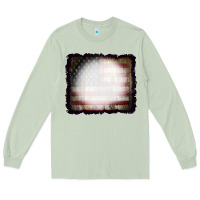 Matcha America Wood Flag with bBeach Effect Long Sleeve Tee - CowCowDesign