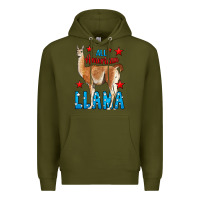 Army Green All American Lama Premium Hoodie - LillyAllenDesigns