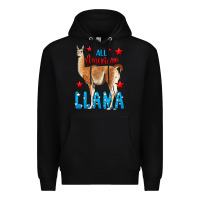 Black All American Lama Premium Hoodie - LillyAllenDesigns