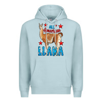Blue Mist All American Lama Premium Hoodie - LillyAllenDesigns