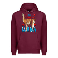 Burgundy All American Lama Premium Hoodie - LillyAllenDesigns