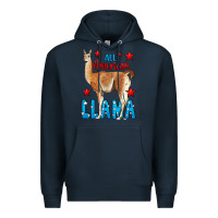 Navy All American Lama Premium Hoodie - LillyAllenDesigns