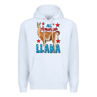 White All American Lama Premium Hoodie - LillyAllenDesigns
