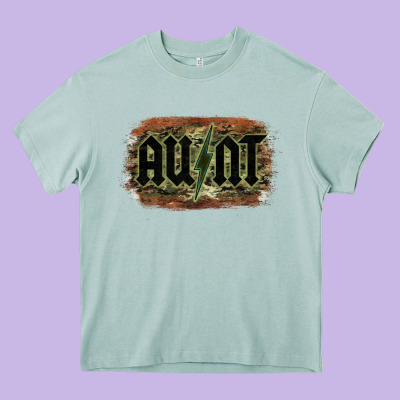 Aunt Camouflage Heavy Core Tee Designed By Bettercallsaul