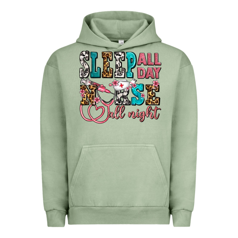 Sleep All Day Nurse All Night Urban Hoodie by AdoDesignShop | Teevron