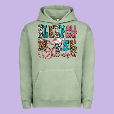 Sleep All Day Nurse All Night Urban Hoodie Designed By Adodesignshop