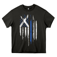Scottish American Flag Combo Scotland Usa Saltire Gift Heavy Core Tee | Teevron