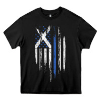 Black Scottish American Flag Combo Scotland USA Saltire Gift Heavy Core Tee - trangStudio