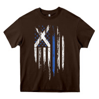Chocolate Brown Scottish American Flag Combo Scotland USA Saltire Gift Heavy Core Tee - trangStudio