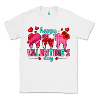White Happy Valentine's Day with teeth Valentine's Day Classic Tee - HowdyJamesFarm