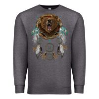 Charcoal Heather bear  native dreamcatcher Premium Sweatshirt - BarkalooDesign