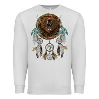 Dove Grey bear  native dreamcatcher Premium Sweatshirt - BarkalooDesign