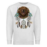Oatmeal Heather bear  native dreamcatcher Premium Sweatshirt - BarkalooDesign