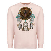 Pale Pink bear  native dreamcatcher Premium Sweatshirt - BarkalooDesign