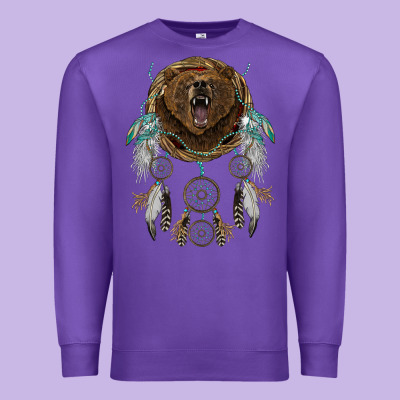 Bear  Native Dreamcatcher Premium Sweatshirt Designed By Barkaloodesign