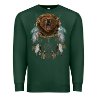 Sports Green bear  native dreamcatcher Premium Sweatshirt - BarkalooDesign