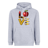 Heather Grey love teacher Heavyweight Hoodie - BarkalooDesign