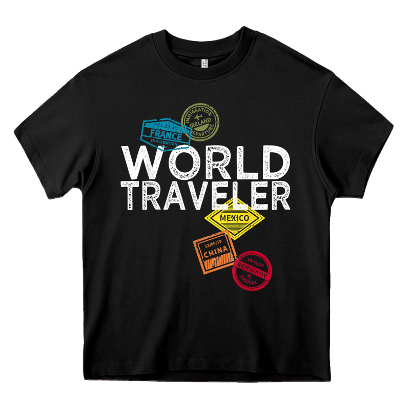 World Traveler Passport Stamp Gift Shirt For Men And Women T Shirt Heavy Core Tee by trangStudio | Teevron
