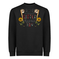 Black little sister biggest fan Heavyweight Sweatshirt - CowhideDigitalArt