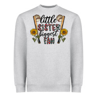 Little Sister Biggest Fan Heavyweight Sweatshirt | Teevron