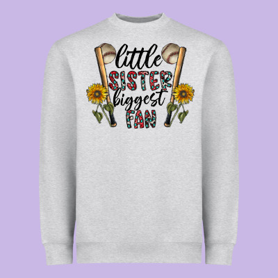 Little Sister Biggest Fan Heavyweight Sweatshirt Designed By Cowhidedigitalart