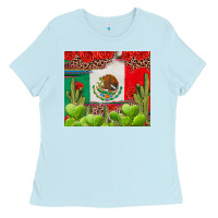 Baby Blue Mexican Flag Ladies Tee - texasbilliewilder