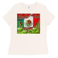 Bone Mexican Flag Ladies Tee - texasbilliewilder