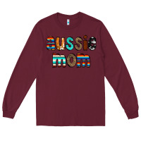 Burgundy Aussie mom Long Sleeve Tee - CowCowDesign