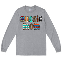 Heather Grey Aussie mom Long Sleeve Tee - CowCowDesign