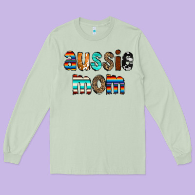 Aussie Mom Long Sleeve Tee Designed By Cowcowdesign