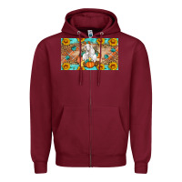 Burgundy Goat Family Fall Pumpkins Zipper Hoodie - Artiststas