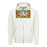 Oatmeal Heather Goat Family Fall Pumpkins Zipper Hoodie - Artiststas