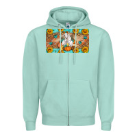 Seafoam Goat Family Fall Pumpkins Zipper Hoodie - Artiststas