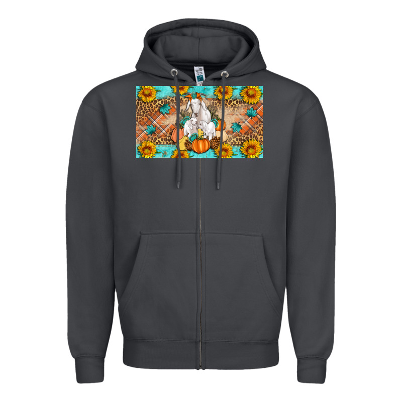 Goat Family Fall Pumpkins Zipper Hoodie by Artiststas | Teevron