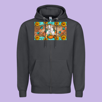 Goat Family Fall Pumpkins Zipper Hoodie Designed By Artiststas