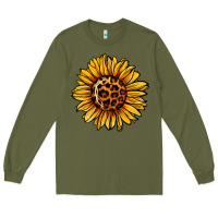 Army Green sunflower leopard Long Sleeve Tee - Jasminsmagicworld