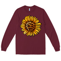 Burgundy sunflower leopard Long Sleeve Tee - Jasminsmagicworld