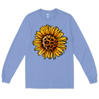 Colony Blue sunflower leopard Long Sleeve Tee - Jasminsmagicworld