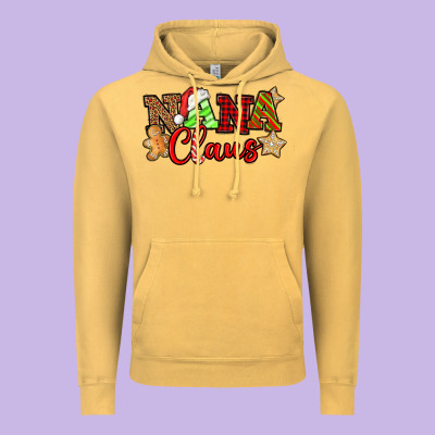 Nana Claus Christmas Lights And Gifts Mother's Day Vintage Hoodie Designed By Howdyjamesfarm