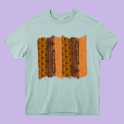 Western Wood Glitter Vintage Pattern Heavy Core Tee Designed By Bettercallsaul