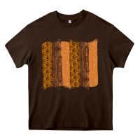 Chocolate Brown Western Wood Glitter Vintage Pattern Heavy Core Tee - Bettercallsaul
