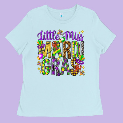 Little Miss Mardi Gras Ladies Tee Designed By Nancycooperartshop