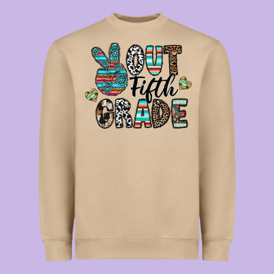 Out Fifth Grade Heavyweight Sweatshirt Designed By Cowhidedigitalart