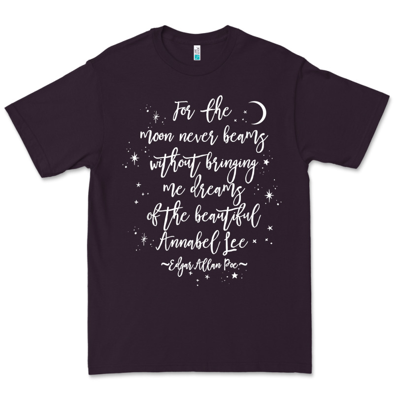 Edgar Allan Poe Literary Gift, Annabel Lee Quote Gothic Poet T Shirt Premium Tee by trangStudio | Teevron