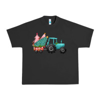 Pigment Black christmas tree tractor Urban Heavy Tee - CowGirlArtShop