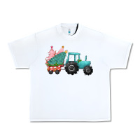 White christmas tree tractor Urban Heavy Tee - CowGirlArtShop