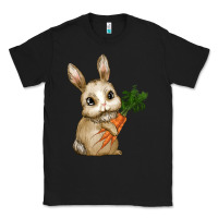 Black Happy Easter With Bunny And Carrot Classic Tee - RanaPortraitStore