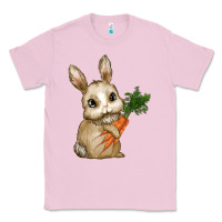 Bubblegum Pink Happy Easter With Bunny And Carrot Classic Tee - RanaPortraitStore
