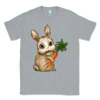 Heather Grey Happy Easter With Bunny And Carrot Classic Tee - RanaPortraitStore